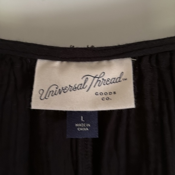 NWT-universal threads crinkle linen, long sleeveless V Neck Cable tie dress - Picture 8 of 9